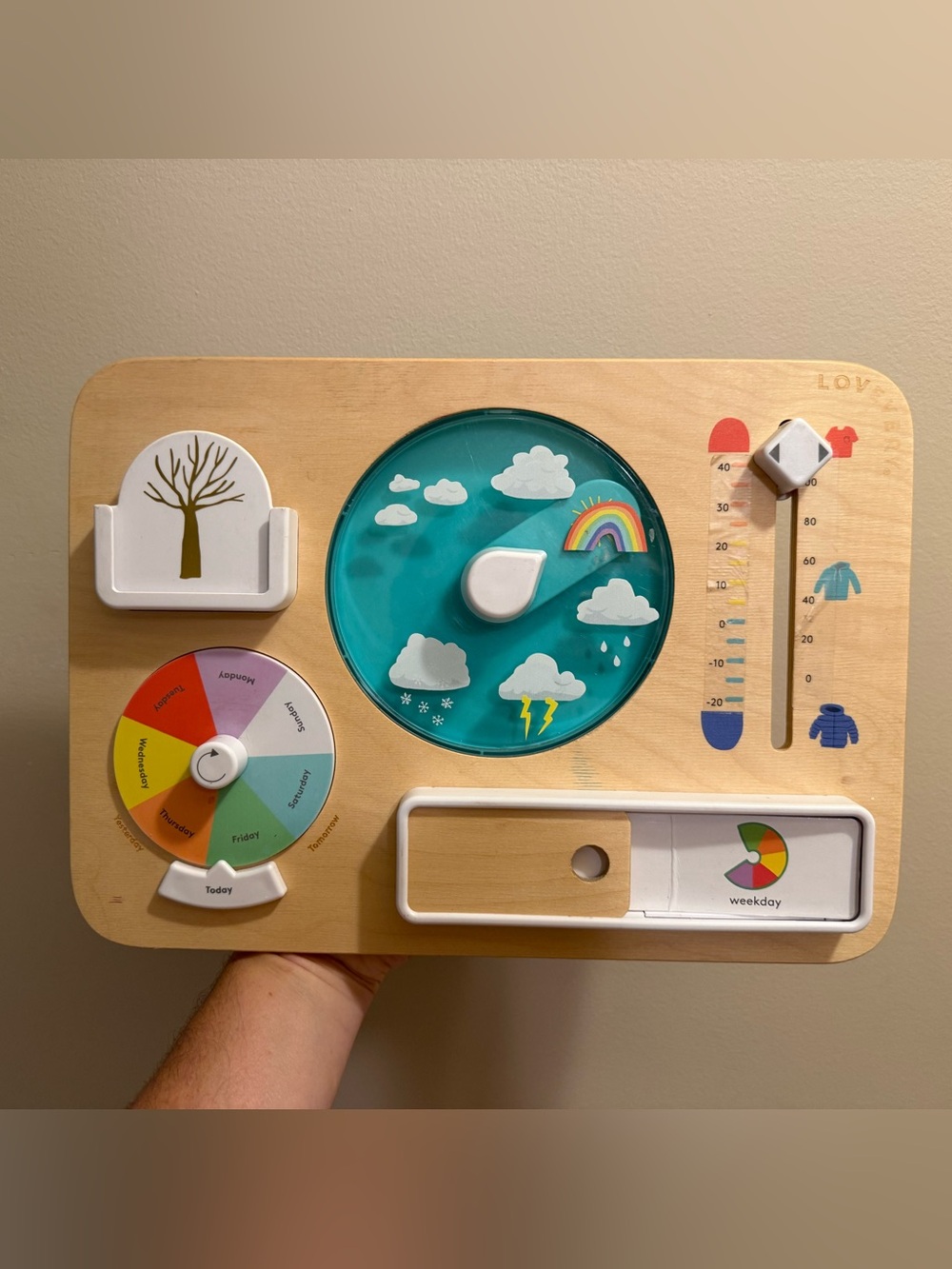 LOVEVERY Kids Weather and Routine Activity Board - Teal